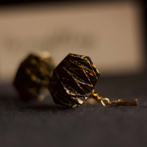 Origami náušnice Černo-zlaté — foto 5
