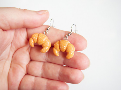 Croissant - hravé náušnice — foto 3