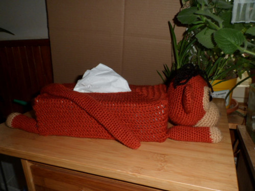 Opice-háčkovaný obal na kapesníčky.Popis. — foto 2