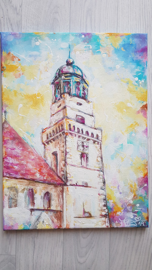 Pod věží. Autorský obraz. — foto 2
