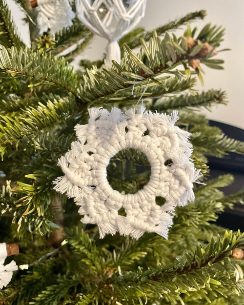 Set 16 drhaných macramé vánočních ozdob VÝPRODEJ — foto 6