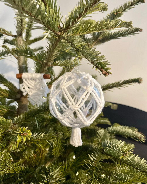 Set 16 drhaných macramé vánočních ozdob VÝPRODEJ — foto 4