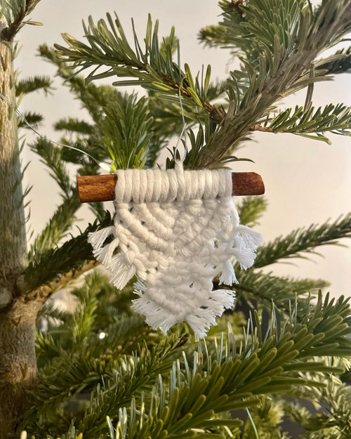 Set 16 drhaných macramé vánočních ozdob VÝPRODEJ — foto 2