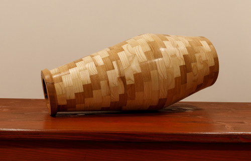 Dřevěná Segmentová váza 56cm — foto 3