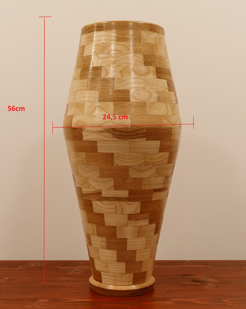 Dřevěná Segmentová váza 56cm — foto 2