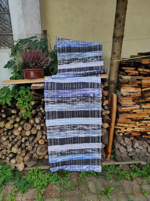 Ručně tkaný modrý běhoun 60x290 cm — foto 4