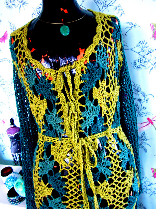 Háčkované šaty boho hippie — foto 3