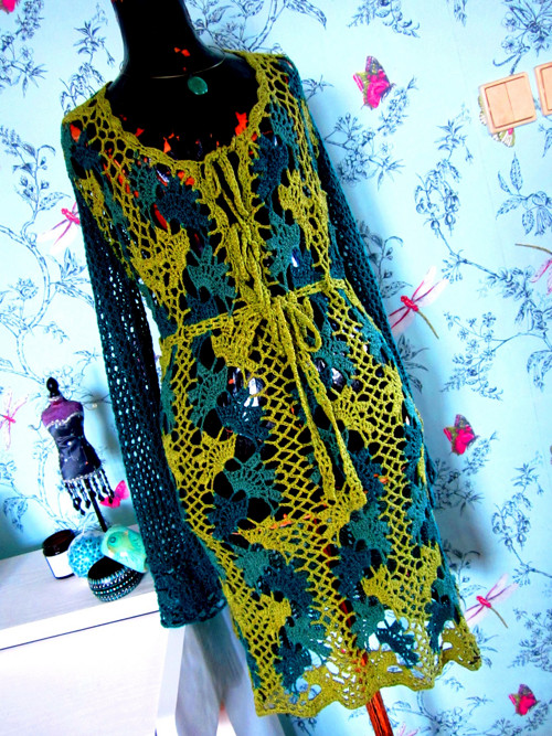 Háčkované šaty boho hippie — foto 2