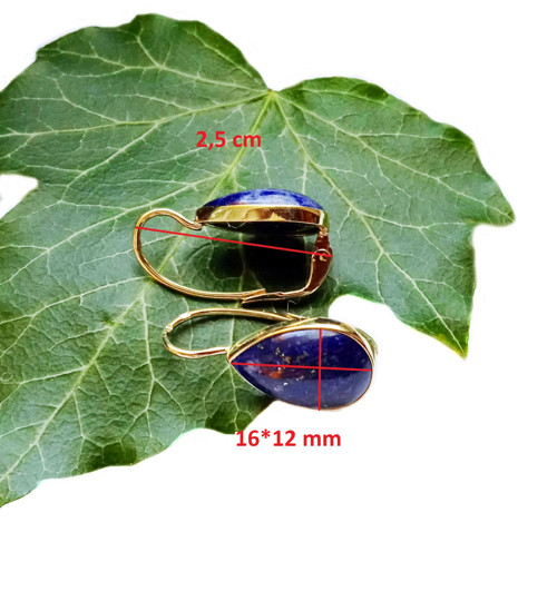 ZLATÉ náušnice EXTRA LAPIS LAZULI 16*12 — foto 3