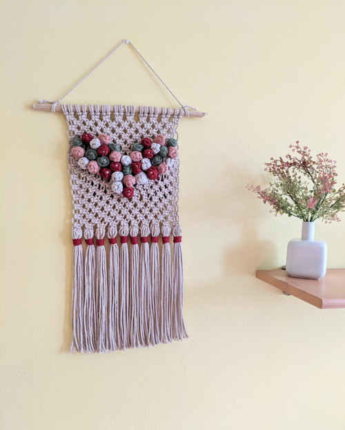 Macramé záves srdcový — foto 4