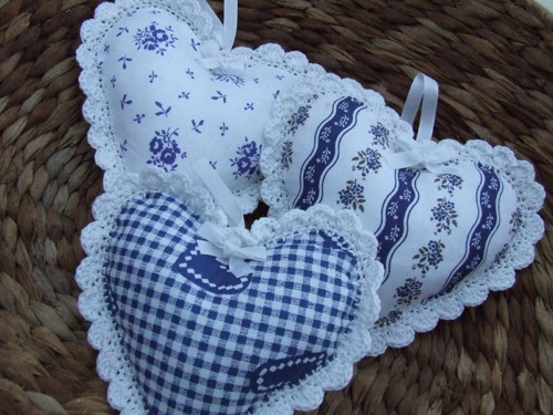 Modrobílá srdíčka 3 kusy — foto 2