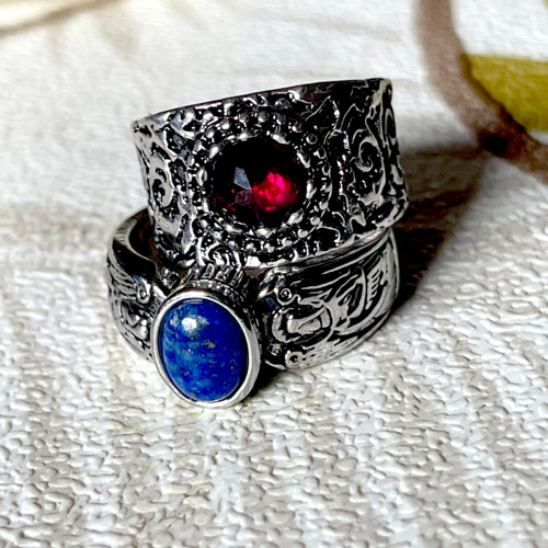 Vintage prsten s lapisem lazuli — foto 5