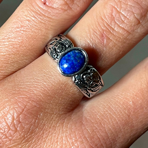 Vintage prsten s lapisem lazuli — foto 3