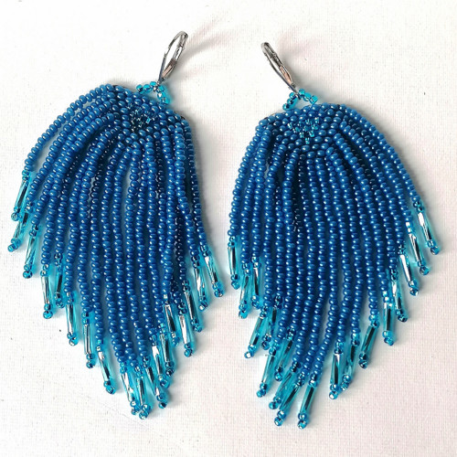 Colored Fringe Beaded Earrings — foto 3