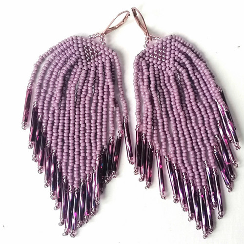 Colored Fringe Beaded Earrings — foto 4
