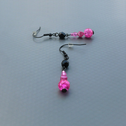 Pink & black - náušnice — foto 2