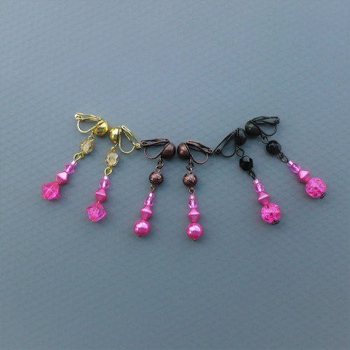 Pink & black - náušnice — foto 6