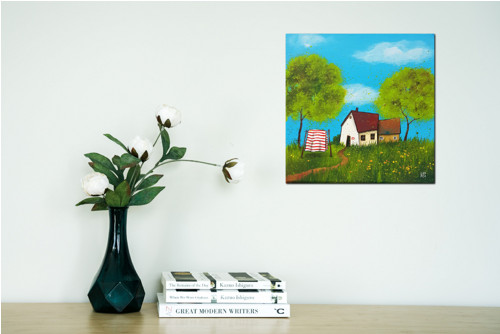 Jarní vesnička - 20x20cm — foto 3