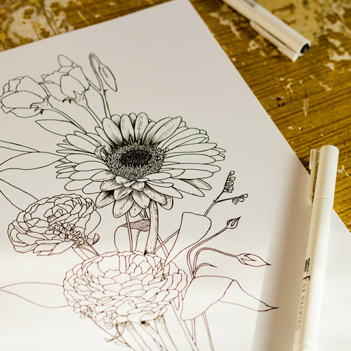 Gerbera – umělecký tisk, A4 — foto 5