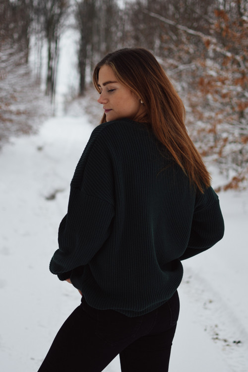 Svetr ERIN oversize dark green — foto 3