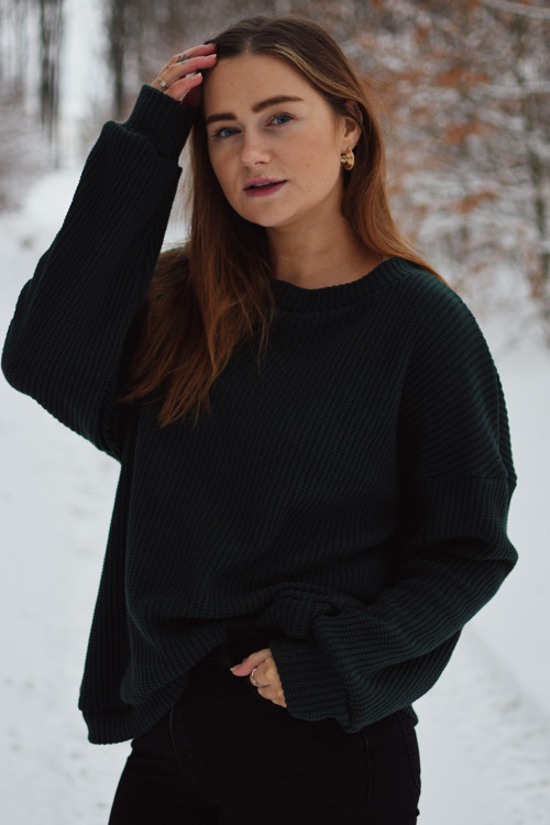 Svetr ERIN oversize dark green — foto 6