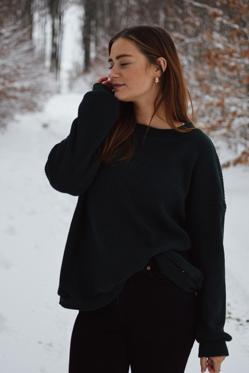 Svetr ERIN oversize dark green — foto 4