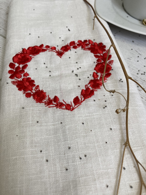 Ľanová utierka ,,red SRDCE" — foto 3