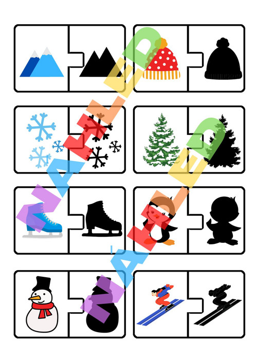 Zima, stínové puzzle — foto 2