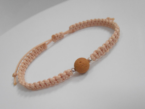 "Láva" drhaný náramek s minerálem (macramé) — foto 2