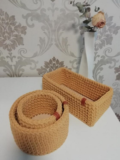 Háčkované Košíky Set — foto 4