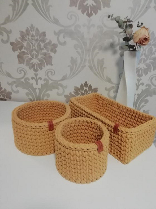 Háčkované Košíky Set — foto 2