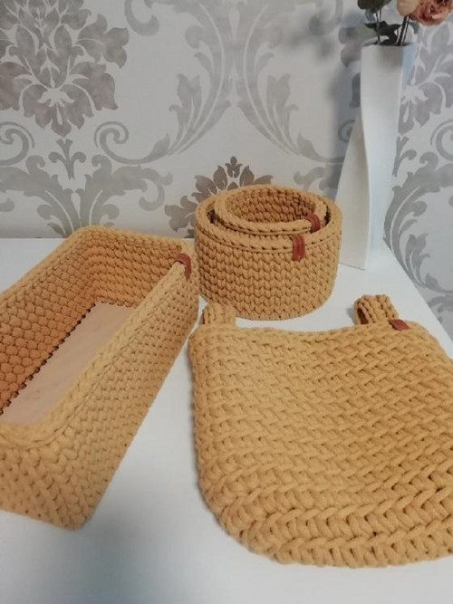 Háčkované Košíky Set — foto 6