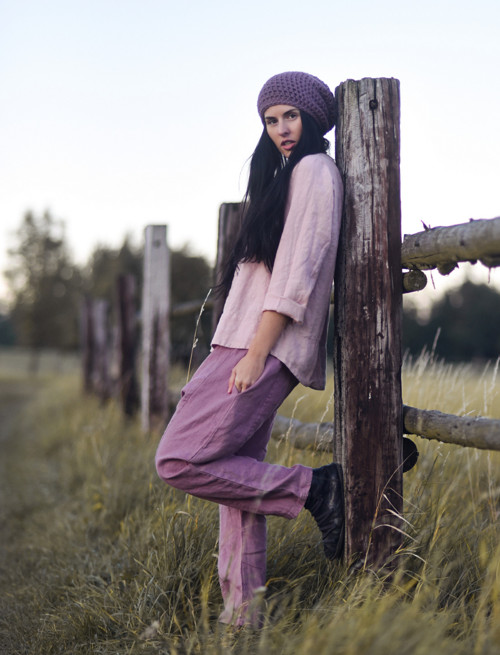 Lněná halena Pudrová — foto 4