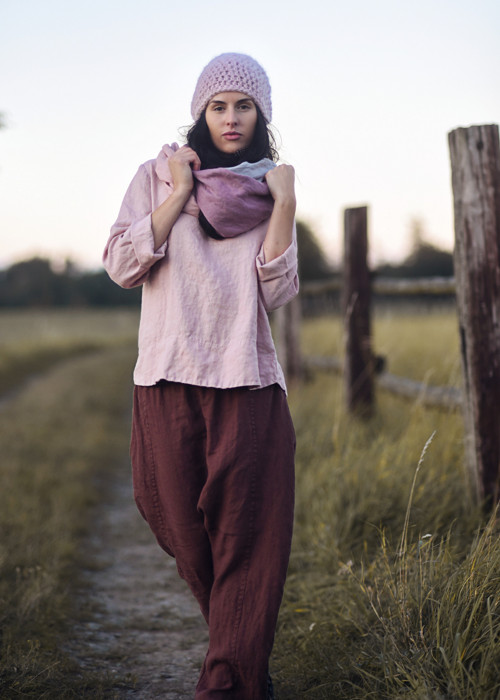 Lněná halena Pudrová — foto 5