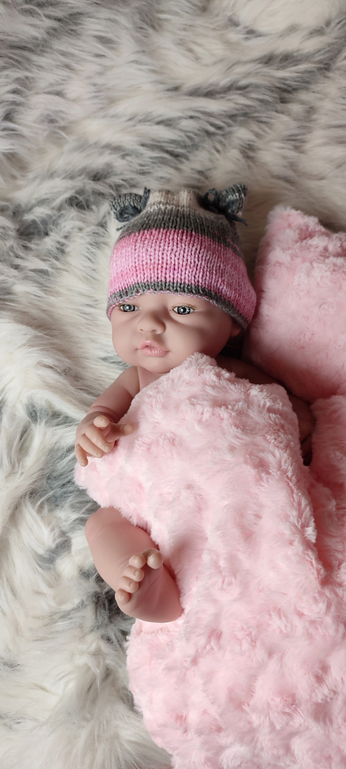 Čepička s oušky melírová. č.135/5 — foto 2
