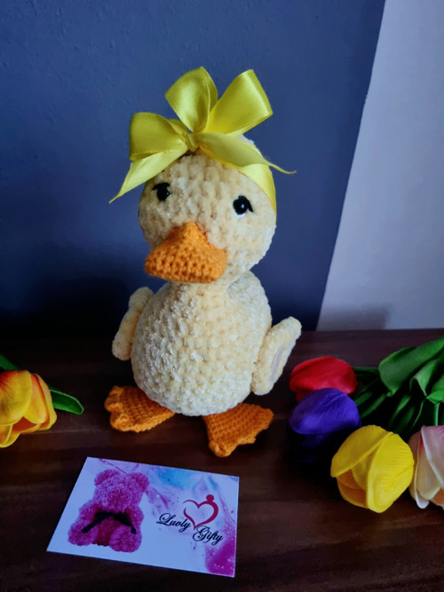 Háčkovaná Velikonoční kachnička 22cm — foto 2