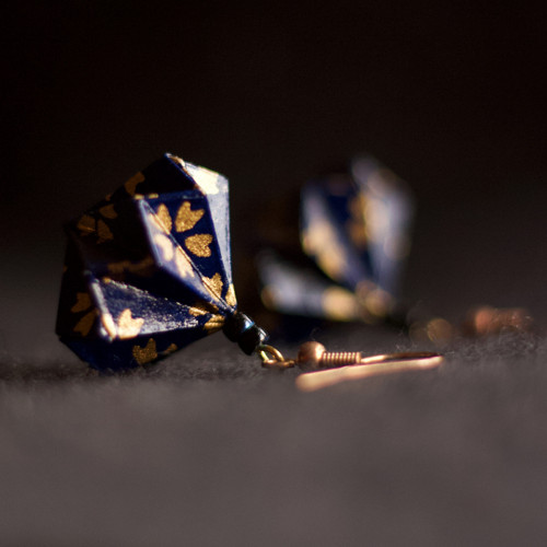 Origami náušnice – tmavě modré — foto 3