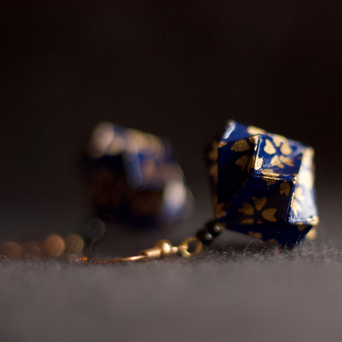 Origami náušnice – tmavě modré — foto 5