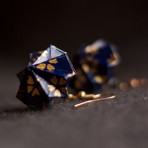 Origami náušnice – tmavě modré — foto 4