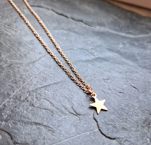 Ocelový náhrdelník*hvězdička*rosegold — foto 2