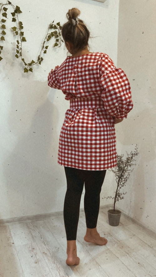 Bavlnené Šaty/Tunika s Vreckam /GINGHAM/ — foto 2