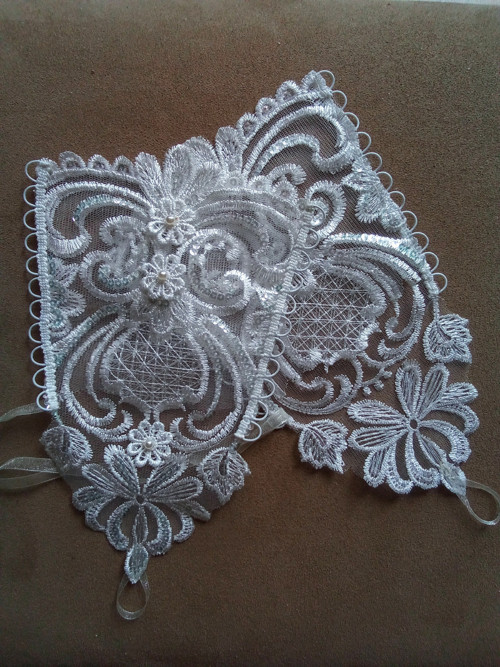 Ivory svatební rukavice 3 — foto 2