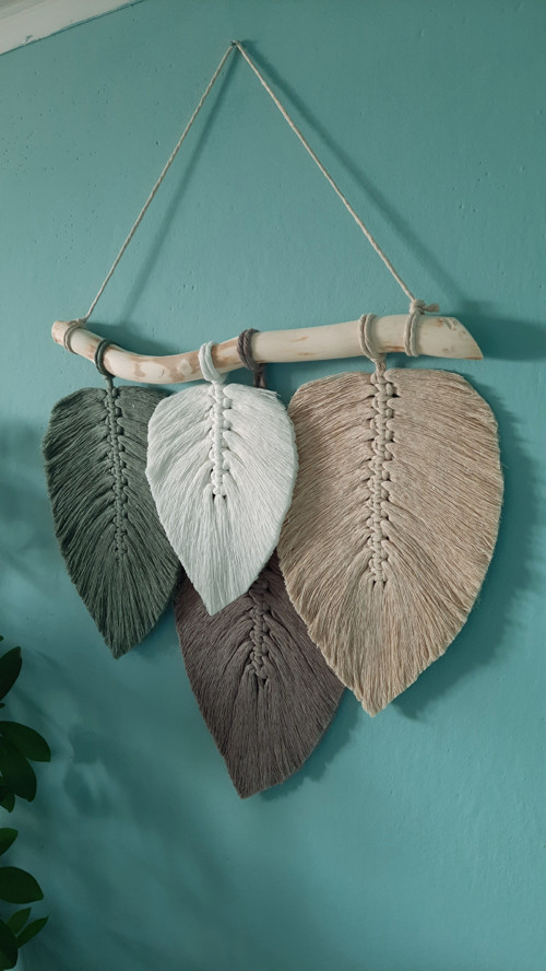 Závěsná dekorace Macramé listy 4 — foto 3