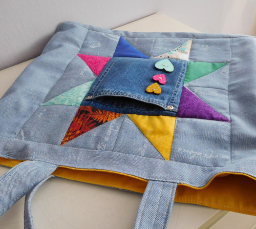 Džínová taška - patchwork — foto 4