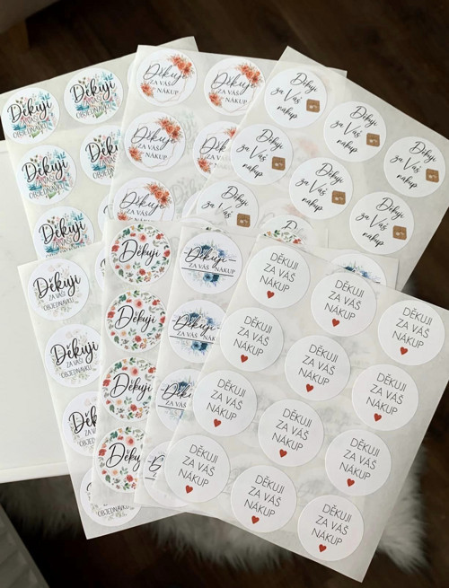Samolepky Děkuji za Vaši objednávku 100 ks — foto 3