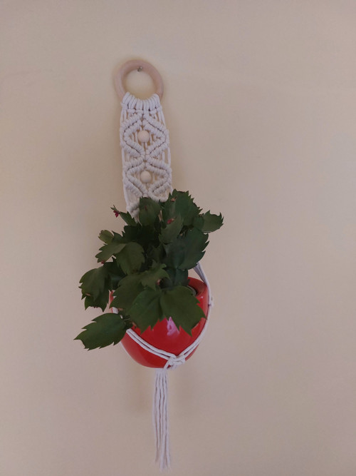 Macramé závěs na květináč — foto 3