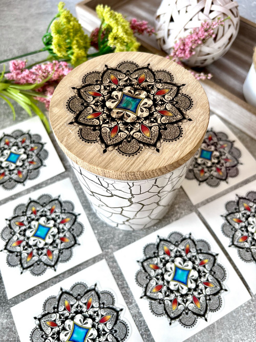 Samolepka mandala barevná, transparentní — foto 4