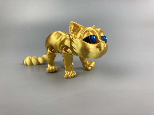 Vtipná kočička - zlatá, 3D tisk — foto 6
