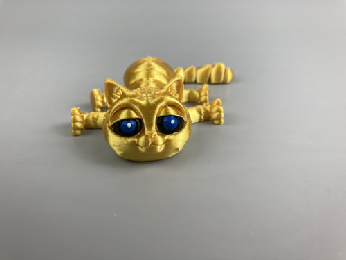 Vtipná kočička - zlatá, 3D tisk — foto 2
