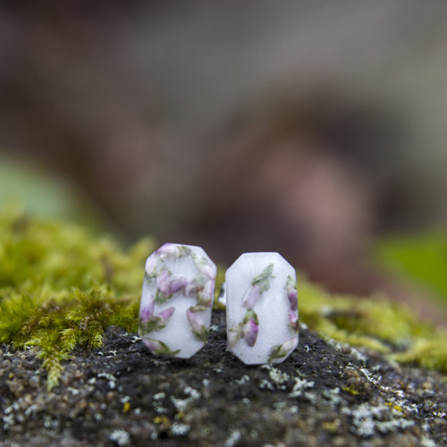 Mini náušnice - vřes — foto 3